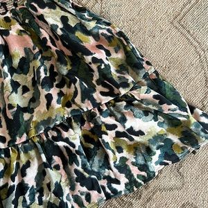 Never Worn Green+Light Pink Print Short Dress Size Medium